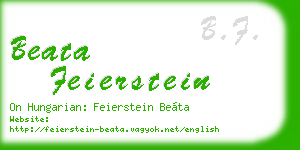 beata feierstein business card